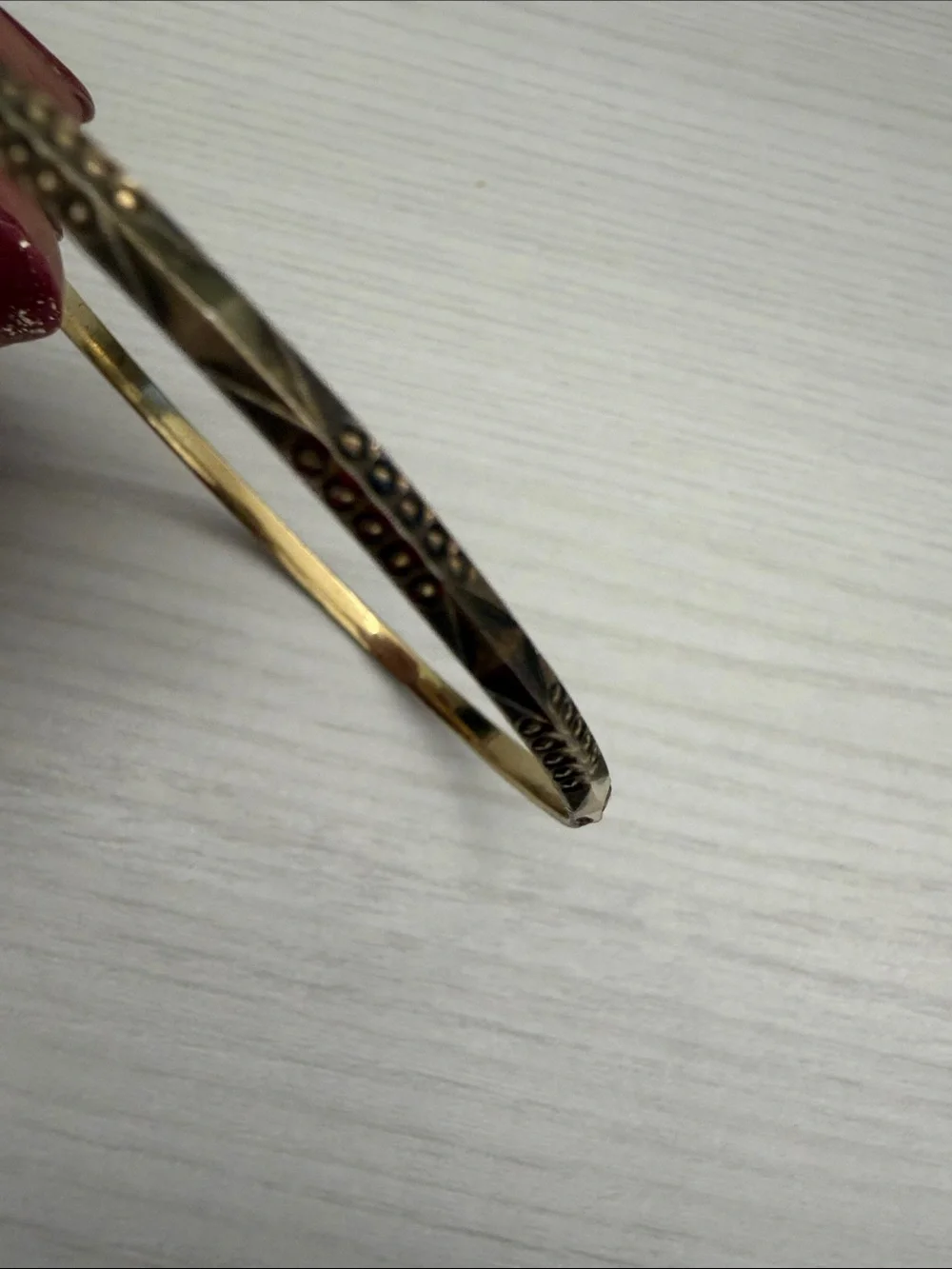 Sterling silver Gold-Tone Faceted Women's Bangle with Beaded Accent